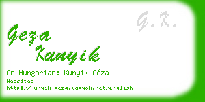 geza kunyik business card