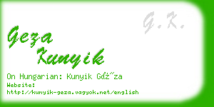 geza kunyik business card